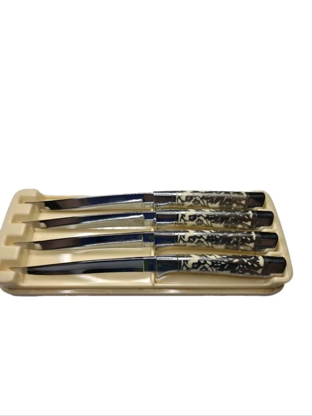 Vtg Bridell Carvel Hall Steak Knives Original Plastic Presentation Case Set of 4